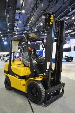 PASAY, PH - OCT 22 - Yale forklift at Transport and Logistics show on October 22, 2022 in Pasay, Philippines. Transport and Logistics is a annual bus and truck show in Philippines