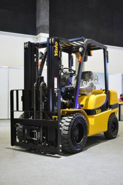 PASAY, PH - OCT 22 - Yale forklift at Transport and Logistics show on October 22, 2022 in Pasay, Philippines. Transport and Logistics is a annual bus and truck show in Philippines