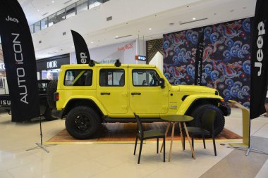 PARANAQUE, PH - DEC 17 - Jeep wrangler at Ayala Malls Manila Bay on December 17, 2022 in Paranaque, Philippines. Jeep is an American automobile now owned by Stellantis.