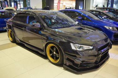 PARANAQUE, PH - DEC 17 - Mitsubishi lancer evolution at All out car show on December 17, 2022 in Paranaque, Philippines. All out is a annual car show event in Philippines.
