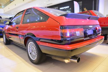 PARANAQUE, PH - DEC 17 - Toyota Ae86 trueno at All out car show on December 17, 2022 in Paranaque, Philippines. All out is a annual car show event in Philippines.