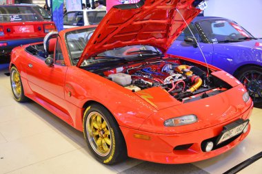 PARANAQUE, PH - DEC 17 - Mazda miata mx 5 at All out car show on December 17, 2022 in Paranaque, Philippines. All out is a annual car show event in Philippines.