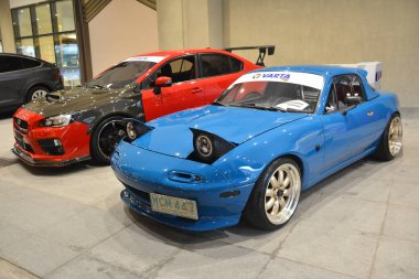 PARANAQUE, PH - DEC 17 - Mazda miata mx 5 at All out car show on December 17, 2022 in Paranaque, Philippines. All out is a annual car show event in Philippines.