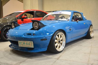 PARANAQUE, PH - DEC 17 - Mazda miata mx 5 at All out car show on December 17, 2022 in Paranaque, Philippines. All out is a annual car show event in Philippines.