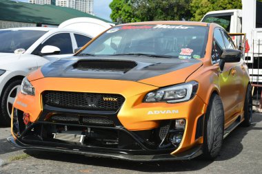 PASAY, PH - DEC 3 - Subaru wrx sti at bumper to bumper car show on December 3, 2022 in Pasay, Philippines. Bumper to bumper is a nationwide car show held in Philippines.