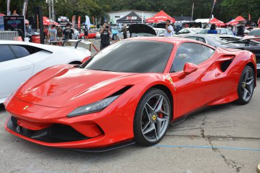 PASAY, PH - DEC 3 - Ferrari F8 at bumper to bumper car show on December 3, 2022 in Pasay, Philippines. Bumper to bumper is a nationwide car show held in Philippines.