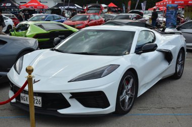 PASAY, PH - DEC 3 - chevrolet corvette c8 stingray at bumper to bumper car show on December 3, 2022 in Pasay, Philippines. Bumper to bumper is a nationwide car show held in Philippines.