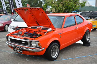PASAY, PH - DEC 3 - Toyota corolla at bumper to bumper car show on December 3, 2022 in Pasay, Philippines. Bumper to bumper is a nationwide car show held in Philippines.