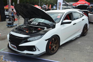 PASAY, PH - DEC 3 - Honda civic at bumper to bumper car show on December 3, 2022 in Pasay, Philippines. Bumper to bumper is a nationwide car show held in Philippines.