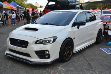 PASAY, PH - DEC 3 - Subaru wrx sti at bumper to bumper car show on December 3, 2022 in Pasay, Philippines. Bumper to bumper is a nationwide car show held in Philippines.