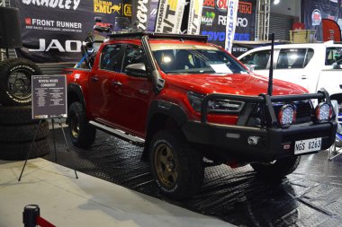 PASAY, PH - NOV 26 - Toyota hilux pick up at Manila Auto Salon on November 26, 2022 in Pasay, Philippines. Manila Auto Salon is a car event in Philippines.