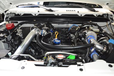 PASAY, PH - NOV 26 - Suzuki jimny engine at Manila Auto Salon on November 26, 2022 in Pasay, Philippines. Manila Auto Salon is a car event in Philippines.