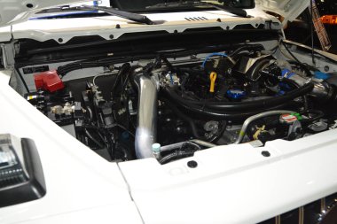 PASAY, PH - NOV 26 - Suzuki jimny engine at Manila Auto Salon on November 26, 2022 in Pasay, Philippines. Manila Auto Salon is a car event in Philippines.