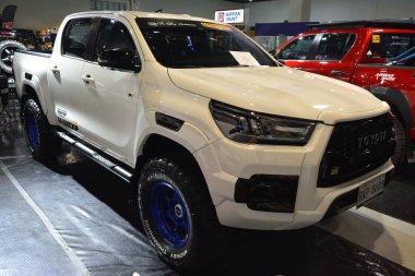 PASAY, PH - NOV 26 - Toyota hilux gazoo racing pick up at Manila Auto Salon on November 26, 2022 in Pasay, Philippines. Manila Auto Salon is a car event in Philippines.