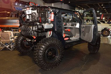 PASAY, PH - NOV 26 - Race rig at Manila Auto Salon on November 26, 2022 in Pasay, Philippines. Manila Auto Salon is a car event in Philippines.