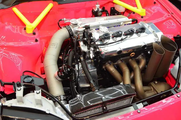 PASAY, PH - NOV 26 - Honda civic engine at Manila Auto Salon on November 26, 2022 in Pasay, Philippines. Manila Auto Salon is a car event in Philippines.