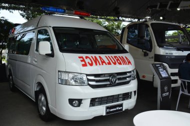 PASAY, PH - SEPT 17 - Foton transvan ambulance at Philippine International Motor Show on September 17, 2022 in Pasay, Philippines. P.I.M.S. is a car show event held in Philippines.