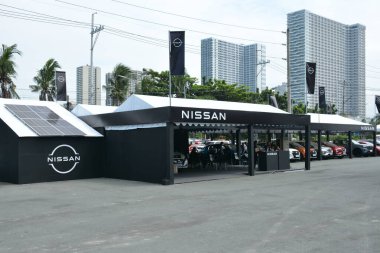 PASAY, PH - SEPT 17 - Nissan booth display at Philippine International Motor Show on September 17, 2022 in Pasay, Philippines. P.I.M.S. is a car show event held in Philippines.