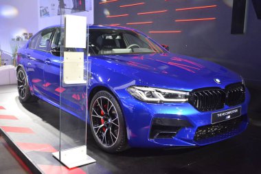 PASAY, PH - SEPT 17 - Bmw m5 at Philippine International Motor Show on September 17, 2022 in Pasay, Philippines. P.I.M.S. is a car show event held in Philippines.