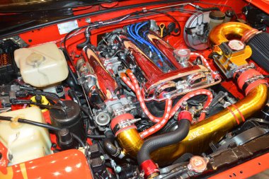 PARANAQUE, PH - SEPT 3 - Mazda miata mx5 engine at Mazda Day on September 3, 2022 in Pasay, Philippines. Mazda day is a car meet event held in Philippines.