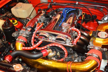 PARANAQUE, PH - SEPT 3 - Mazda miata mx5 engine at Mazda Day on September 3, 2022 in Pasay, Philippines. Mazda day is a car meet event held in Philippines.