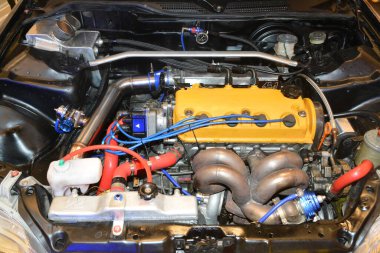 PARANAQUE, PH - AUG 27 - Honda civic engine at Honda day 4 on August 27, 2022 in Paranaque, Philippines. Honda day 4 is a car meet event held in Philippines.