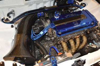 PARANAQUE, PH - AUG 27 - Honda civic engine at Honda day 4 on August 27, 2022 in Paranaque, Philippines. Honda day 4 is a car meet event held in Philippines.