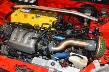 PARANAQUE, PH - AUG 27 - Honda civic engine at Honda day 4 on August 27, 2022 in Paranaque, Philippines. Honda day 4 is a car meet event held in Philippines.