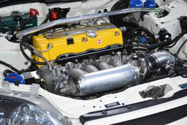PARANAQUE, PH - JULY 30 - Honda civic engine at Honda Matsuri car meet on July 30, 2022 in Paranaque, Philippines. Honda matsuri is a car meet event held in Philippines.