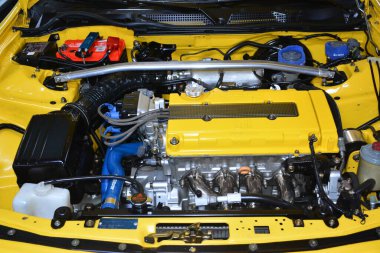 PARANAQUE, PH - JULY 30 - Honda integra engine at Honda Matsuri car meet on July 30, 2022 in Paranaque, Philippines. Honda matsuri is a car meet event held in Philippines.