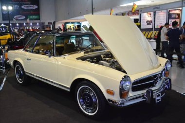 PASAY, PH - MAY 29 - Mercedes benz vintage car at TransSport Show on May 29, 2022 in Pasay, Philippines. TransSport Show is a aftermarket car show held in Philippines.
