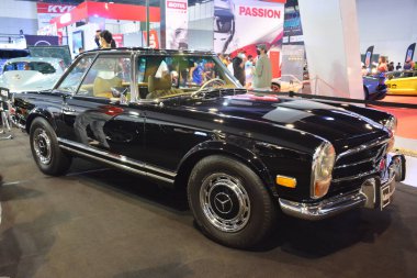 PASAY, PH - MAY 29 - Mercedes benz vintage car at TransSport Show on May 29, 2022 in Pasay, Philippines. TransSport Show is a aftermarket car show held in Philippines.