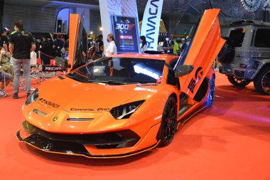PASAY, PH - MAY 29 - Lamborghini aventador at TransSport Show on May 29, 2022 in Pasay, Philippines. TransSport Show is a aftermarket car show held in Philippines.