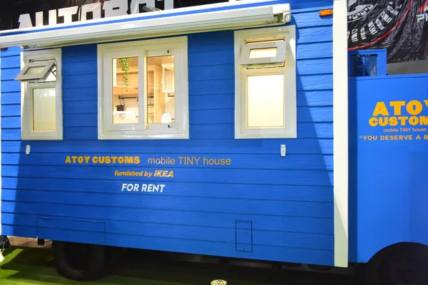 stock image PASAY, PH - MAY 29 - Ikea mobile tiny house at TransSport Show on May 29, 2022 in Pasay, Philippines. TransSport Show is a aftermarket car show held in Philippines.