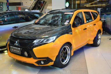 PARANAQUE, PH - JUNE 19 - Mitsubishi montero at National Automotive Summit on June 19, 2022 in Paranaque, Philippines. National Automotive Summit is a car show held in Philippines.