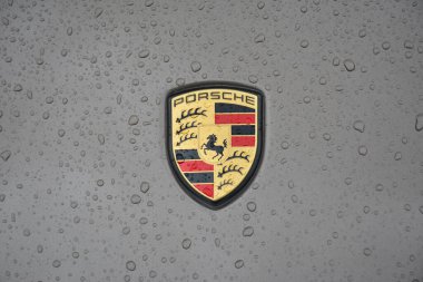PASIG, PH - AUG 6 - Porsche panamera emblem at grand car meet for a cause on August 6, 2022 in Pasig, Philippines. Grand car meet for a cause is a event held in Philippines.