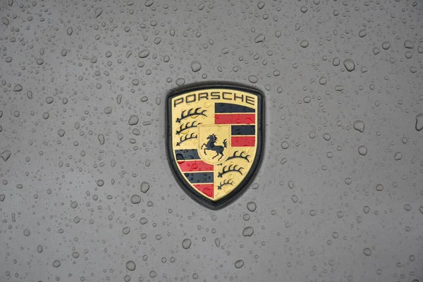 PASIG, PH - AUG 6 - Porsche panamera emblem at grand car meet for a cause on August 6, 2022 in Pasig, Philippines. Grand car meet for a cause is a event held in Philippines.
