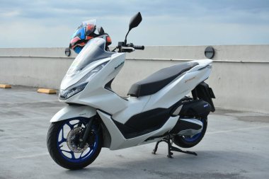 PARANAQUE, PH - FEB 11 - Honda pcx at overtake motor show in Paranaque, Philippines. Overtake is a motorcycle show held in Philippines