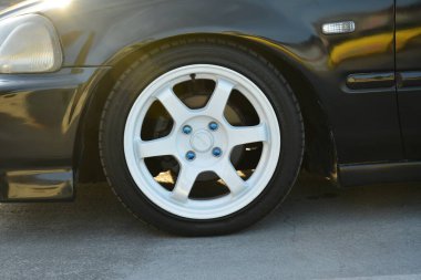 PARANAQUE, PH - FEB 17 - Honda civic wheel at girls night out on February 17, 2023 in Paranaque, Philippines. Girls night out is a car meet event in Philippines.