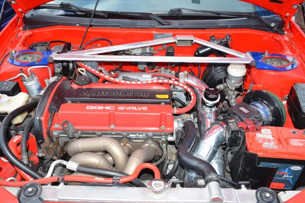 Сан Джуан Feb Двигун Mitsubishi Lancer Східній Стороні Колективного Автомобіля — стокове фото