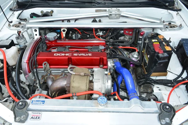San Juan Febrero Mitsubishi Lancer Engine East Side Collective Car — Foto de Stock