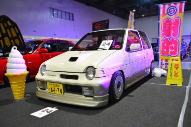 Pasay, PH - MAR 4 - Suzuki Alto 4 Mart 2023 tarihinde Pasay, Filipinler 'de JDM Metro Fuarı' nda çalışıyor. JDM Underground, Filipinler 'de düzenlenen bir otomobil fuarıdır..