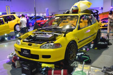 Pasay, PH - MAR 4 - Honda Civic mugen at JDM Underground car show at 4 Mart 2023, Pasay, Filipinler. JDM Underground, Filipinler 'de düzenlenen bir otomobil fuarıdır..