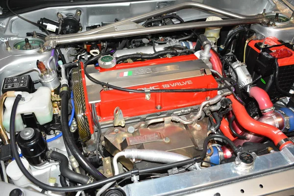 Pasay Mar Mitsubishi Lancer Evolution Engine Jdm Underground Car Show — Stock Photo, Image