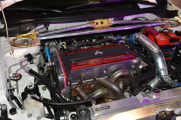 Pasay Mar Mitsubishi Lancer Evolution Engine Jdm Underground Car Show — Zdjęcie stockowe