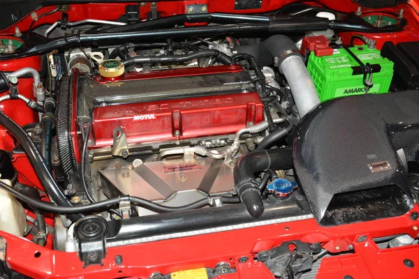Pasay Mar Mitsubishi Lancer Evolution Engine Jdm Underground Car Show — Stock Fotó
