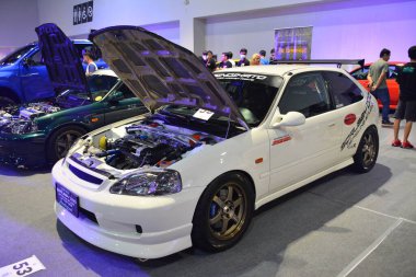 Pasay, PH - MAR 4 - Honda Civic JDM Metro Araba Fuarı 4 Mart 2023 tarihinde Pasay, Filipinler 'de. JDM Underground, Filipinler 'de düzenlenen bir otomobil fuarıdır..