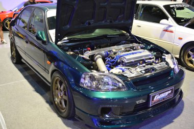 Pasay, PH - MAR 4 - Honda Civic JDM Metro Araba Fuarı 4 Mart 2023 tarihinde Pasay, Filipinler 'de. JDM Underground, Filipinler 'de düzenlenen bir otomobil fuarıdır..