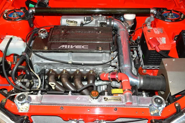 Пасай Mar Мицубиси Мираж Двигатель Выставке Jdm Underground Car Show — стоковое фото