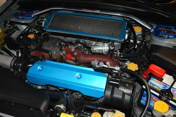 Pasay Mar Subaru Impreza Engine Jdm Underground Car Show March Imagen de archivo